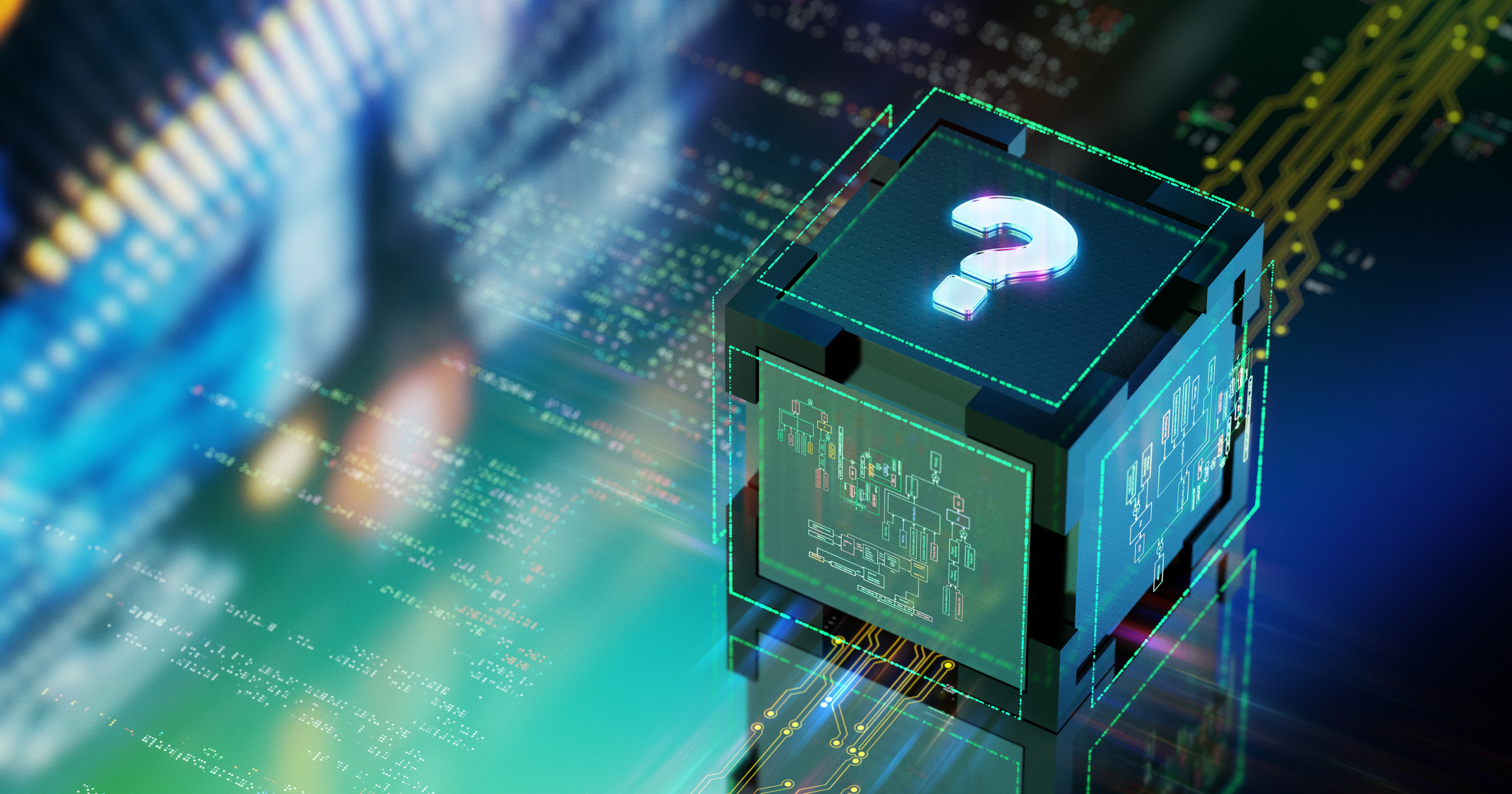 Ein Bild mit einem Würfel mit einem Fragezeichen auf der oberen Seite.